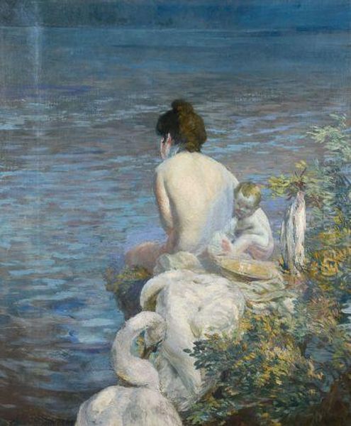 Baigneuse Au Cygne Oil Painting by Paul Albert Besnard