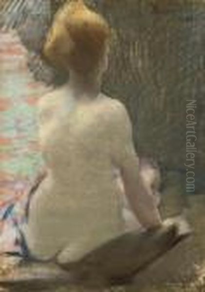 Femme Nue Vue De Dos Oil Painting by Paul Albert Besnard