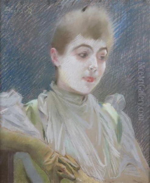 Portrait De Femme Oil Painting by Paul Albert Besnard