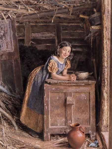 A Rustic Beauty Oil Painting by William Henry Hunt