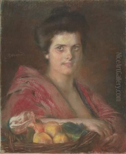 Madchen Mit Fruchtekorb Oil Painting by Paul Albert Besnard