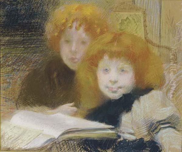 Storytime Oil Painting by Paul Albert Besnard