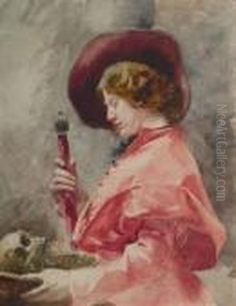 Momento Mori
Initialed 
Ab Oil Painting by Paul Albert Besnard