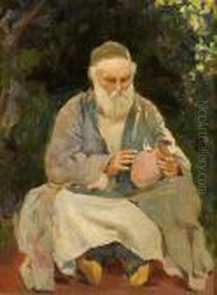 Sittande Man Oil Painting by Paul Albert Besnard