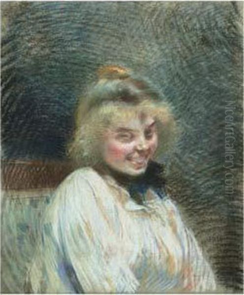 Portrait De Femme Oil Painting by Paul Albert Besnard