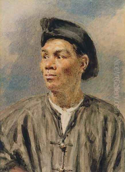 A Mulatto Boy Oil Painting by William Henry Hunt