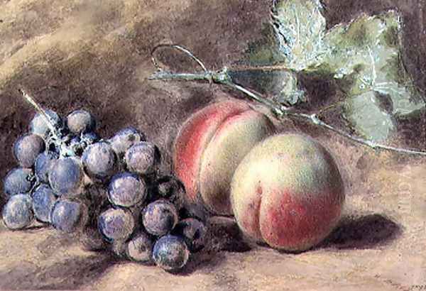 Grapes and Peaches Oil Painting by William Henry Hunt