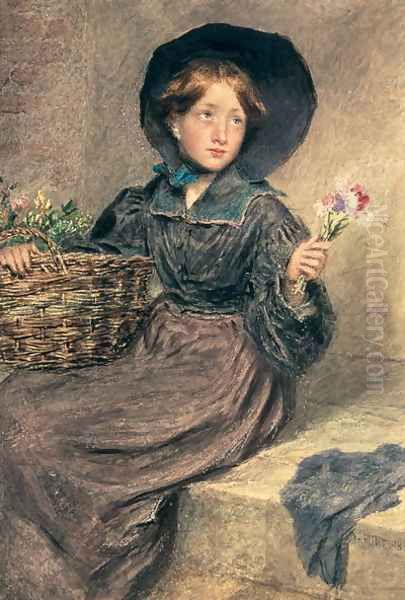 The Flower Girl Oil Painting by William Henry Hunt