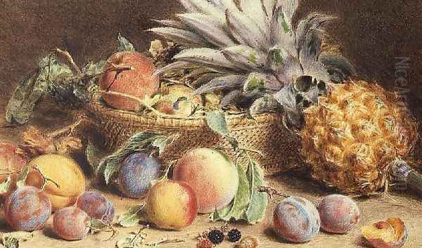 Still Life with fruit Oil Painting by William Henry Hunt