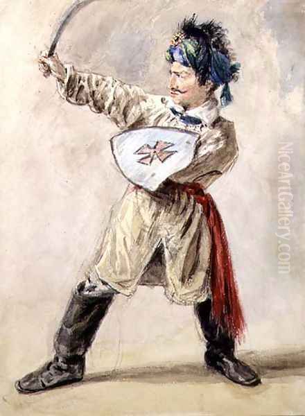 Man in Cossack Costume Oil Painting by William Henry Hunt