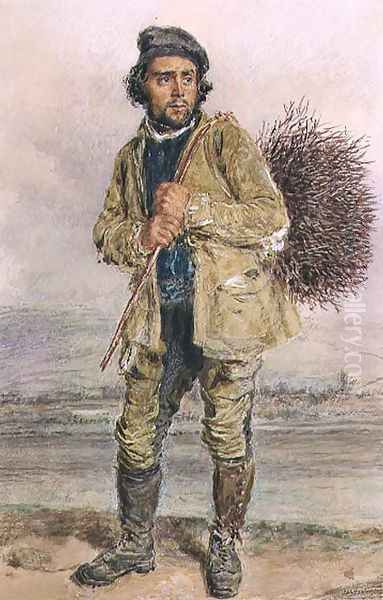 The Broom Gatherer Oil Painting by William Henry Hunt