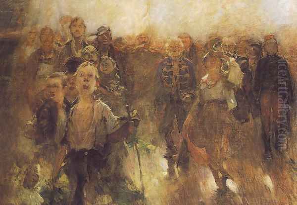 The Rakoczi March sketch 1899 Oil Painting by Simon Hollosy