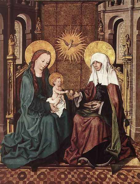 Virgin and Child with St Anne c. 1490 Oil Painting by Master of the Housebook