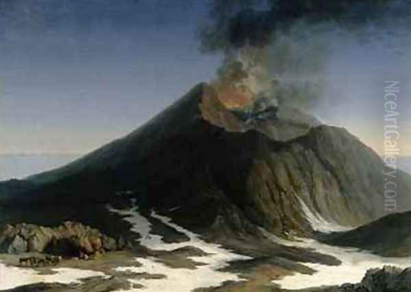 The Eruption of Etna Oil Painting by Jakob Philippe Hackert