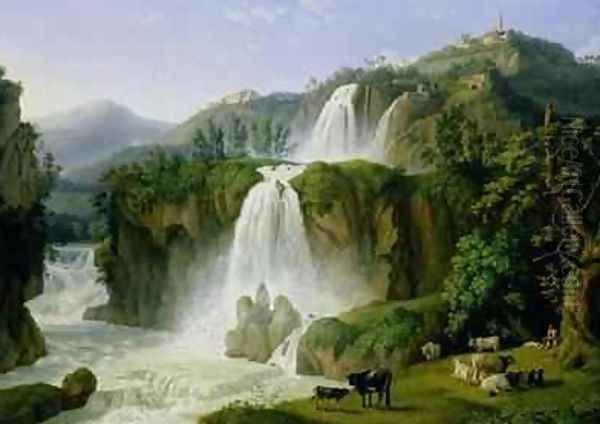 The Waterfall at Tivoli Oil Painting by Jakob Philippe Hackert