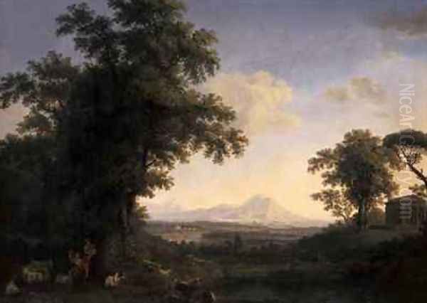 Arcadian Landscape Oil Painting by Jakob Philippe Hackert