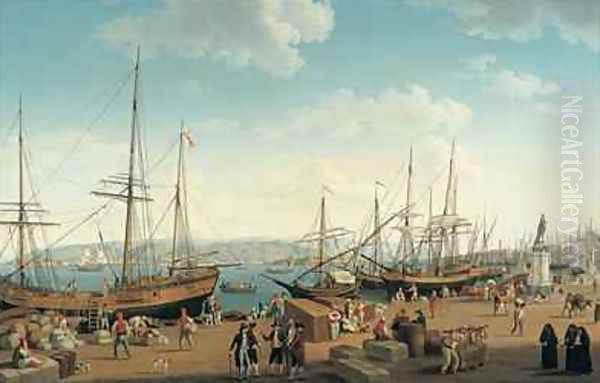 View of the Port of Messina from the Palazzo del Senato Oil Painting by Jakob Philippe Hackert