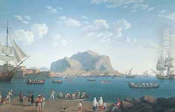 The Port of Palermo Oil Painting by Jakob Philippe Hackert