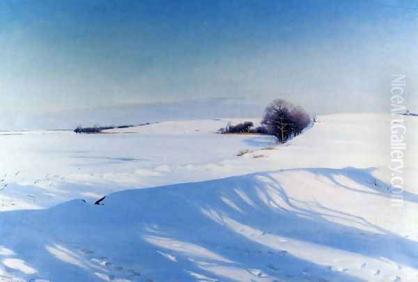 A Winter Morning Oil Painting by Sigvard Hansen