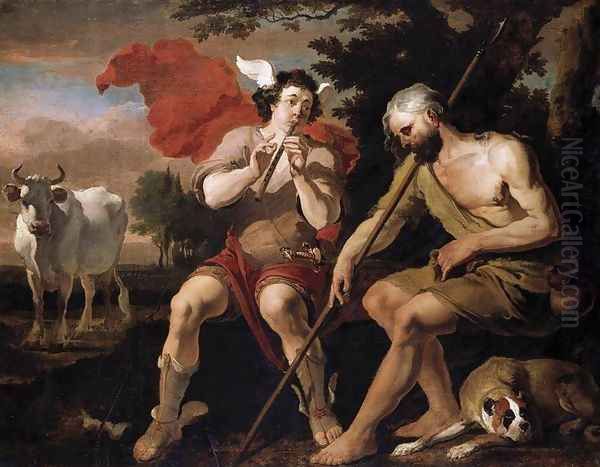 Mercury and Argos Oil Painting by Abraham Danielsz. Hondius