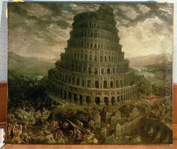 The Tower of Babel Oil Painting by Tobias van Haecht (see Verhaecht)