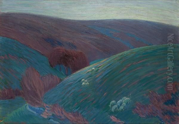 Early Morning On Exmoor Oil Painting by Robert Polhill Bevan