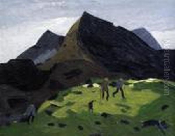 Hill Farmers Oil Painting by Robert Polhill Bevan