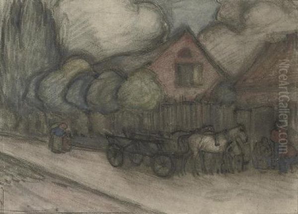 The Smithy At Czeliewy ( Oil Painting by Robert Polhill Bevan