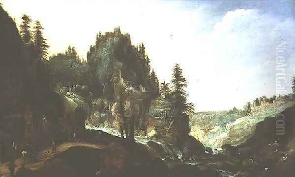 Landscape Oil Painting by Tobias van Haecht (see Verhaecht)