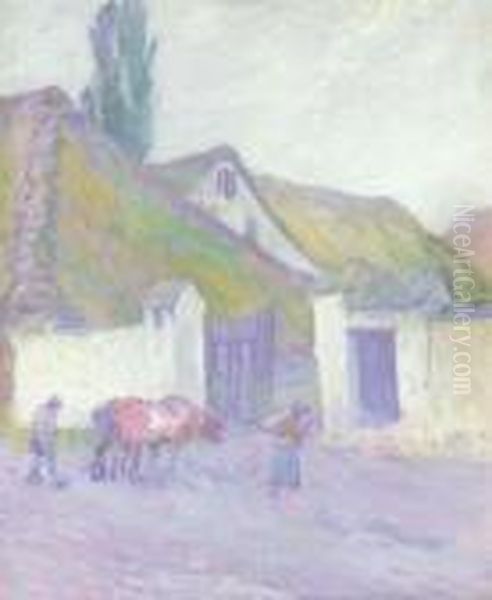 The Farm Gate, Mydlow Oil Painting by Robert Polhill Bevan