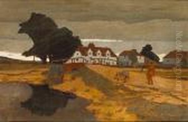 The Farm Oil Painting by Robert Polhill Bevan