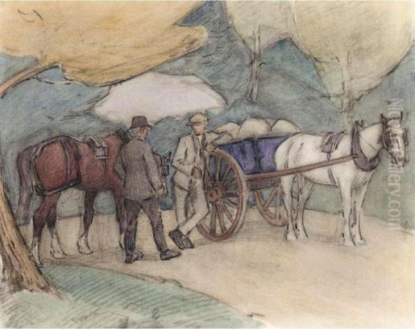 The Miller's Cart Oil Painting by Robert Polhill Bevan