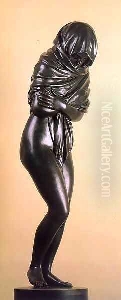 La Frileuse Oil Painting by Jean-Antoine Houdon