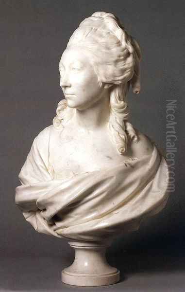 Madame de Serilly Oil Painting by Jean-Antoine Houdon