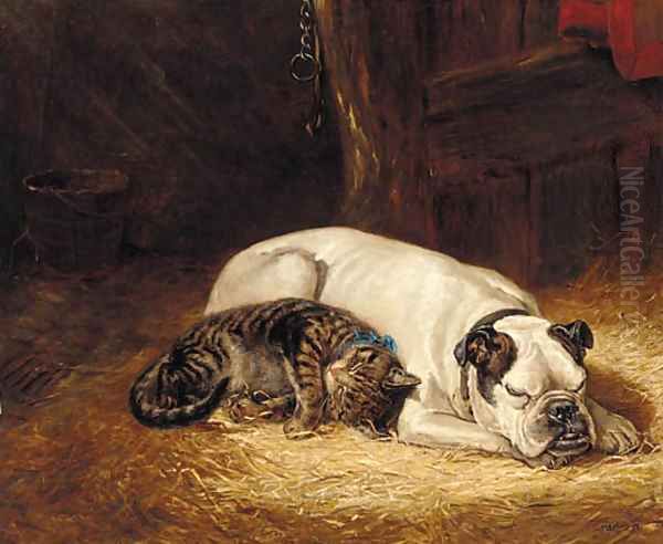 The artist's pets Oil Painting by Ralph Hedley