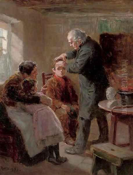 The phrenologist's visit Oil Painting by Ralph Hedley