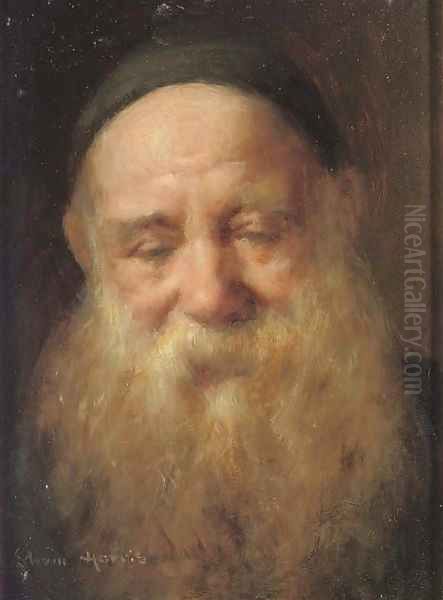 Portrait of an old man Oil Painting by Edwin Harris