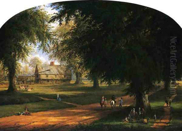 The Williams House, Deerfield, Massachusetts Oil Painting by Robert Havell, Jr.