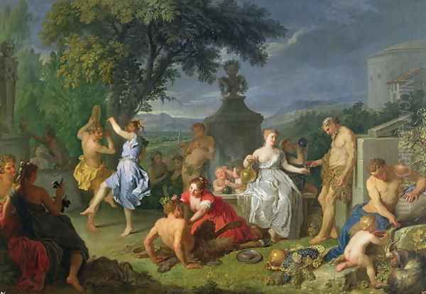 Bacchanal Oil Painting by Michel-Ange Houasse