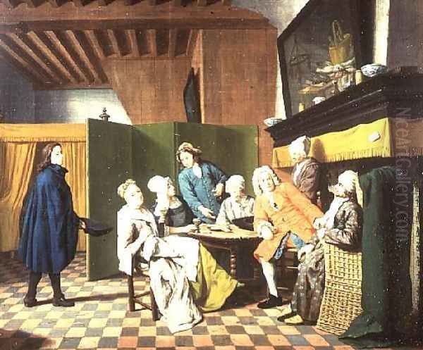 The Doctors Visits A Dutch Proverb The Doctor Inspects the General Health of His Patient Oil Painting by Jan Josef, the Elder Horemans