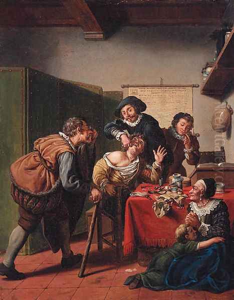 A dentist's surgery Oil Painting by Jan Josef, the Elder Horemans