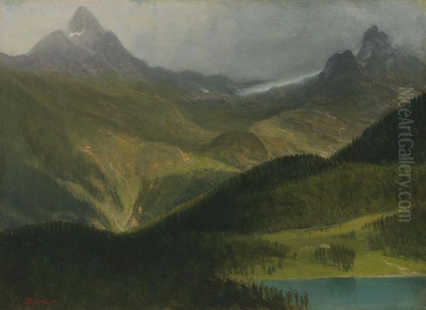 Mountain Landscape Oil Painting by Albert Bierstadt