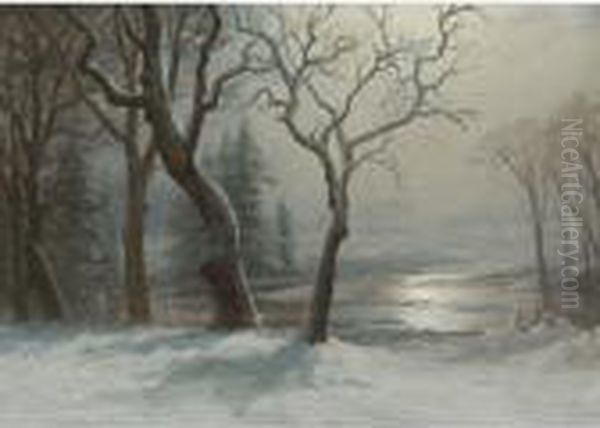 Winter In Yosemite Oil Painting by Albert Bierstadt