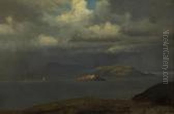 Alcatraz, San Francisco Bay Oil Painting by Albert Bierstadt