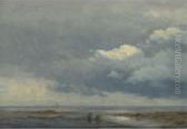 Cloud Study With Two Figures Oil Painting by Albert Bierstadt