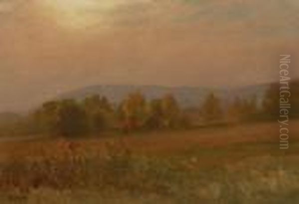 Autumn Landscape, New England Oil Painting by Albert Bierstadt