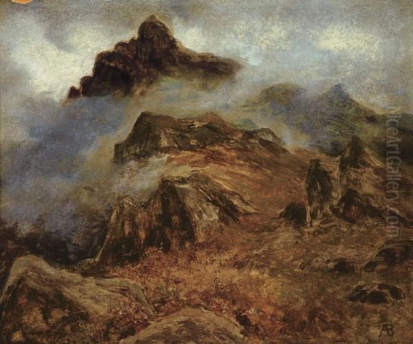 Study Of Rocky Mountains Oil Painting by Albert Bierstadt