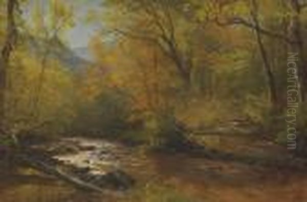 Brook In Woods Oil Painting by Albert Bierstadt