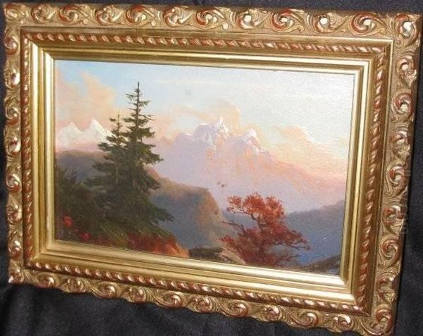 Sierra Mtns Oil Painting by Albert Bierstadt