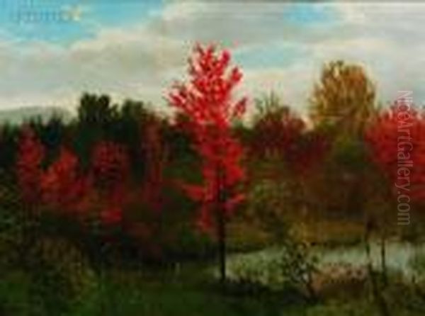 Autumn, Summit Woods, New Jersey Oil Painting by Albert Bierstadt